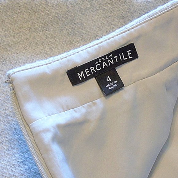 J Crew Mercantile Wool Oatmeal Pencil Mini Skirt Size 4 - 6 - Picture 10 of 11